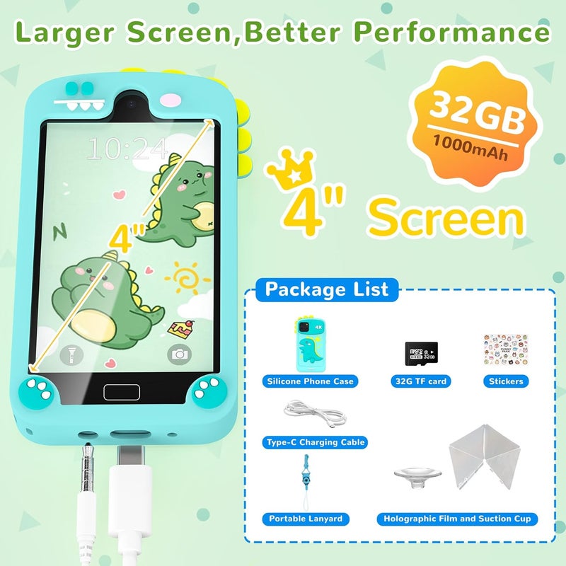 YIFOCO Smart Phone for Kids, Toddler Boy Toys Birthday Gifts for Boy 3 4 5 6 7 8 9 10 Year Old, Preschool Learning Play Toy Cell Phone Educational Games with 32 GB Card, Toddler Kids Travel Essential - Image 4